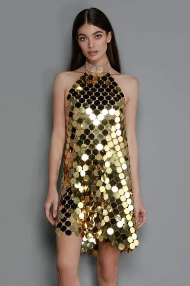 Kimora Halterneck Chainmail Mini Dress - Image 11