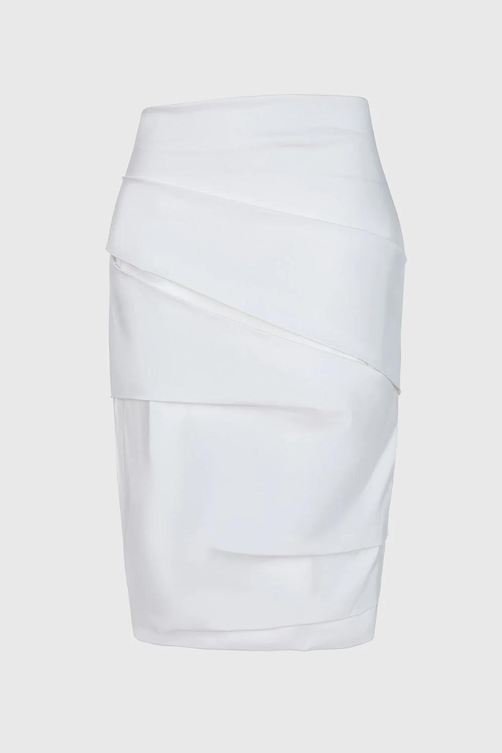 Knee Length Skirt with Folding Details - White - Image 4