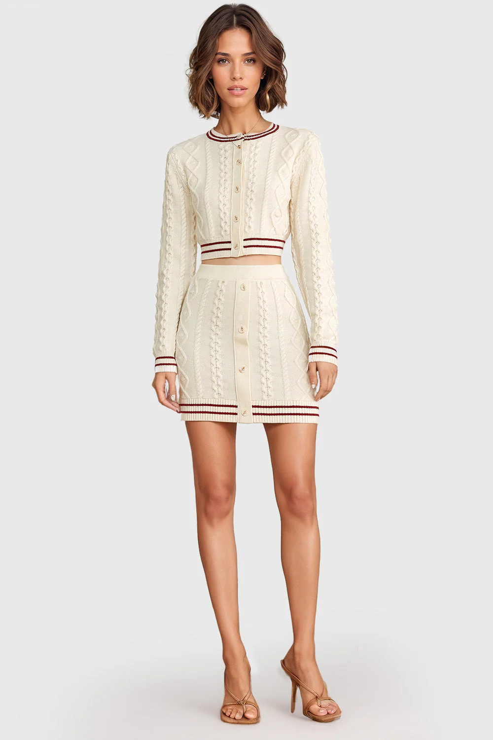 Knitted Mini Skirt - White - Image 3