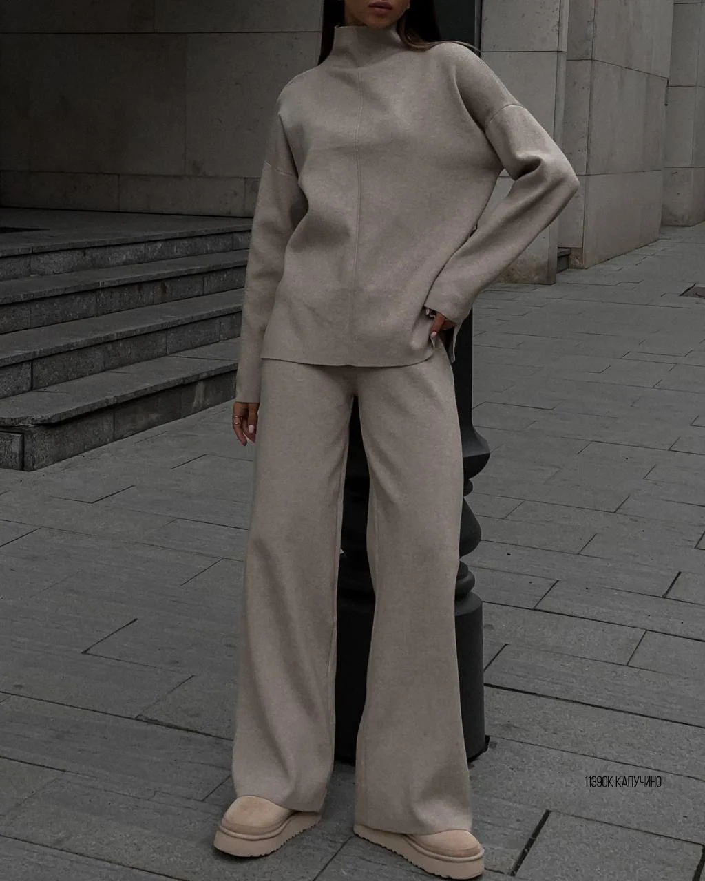 Knitted split top and trouser set - Image 4
