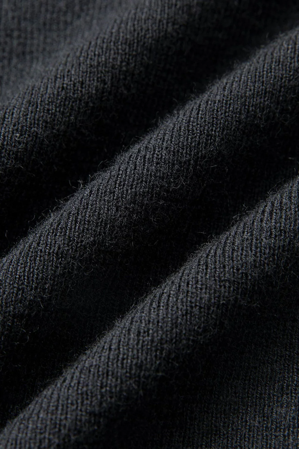Knitted Top with High Neckline and Cuts - Black - Image 2