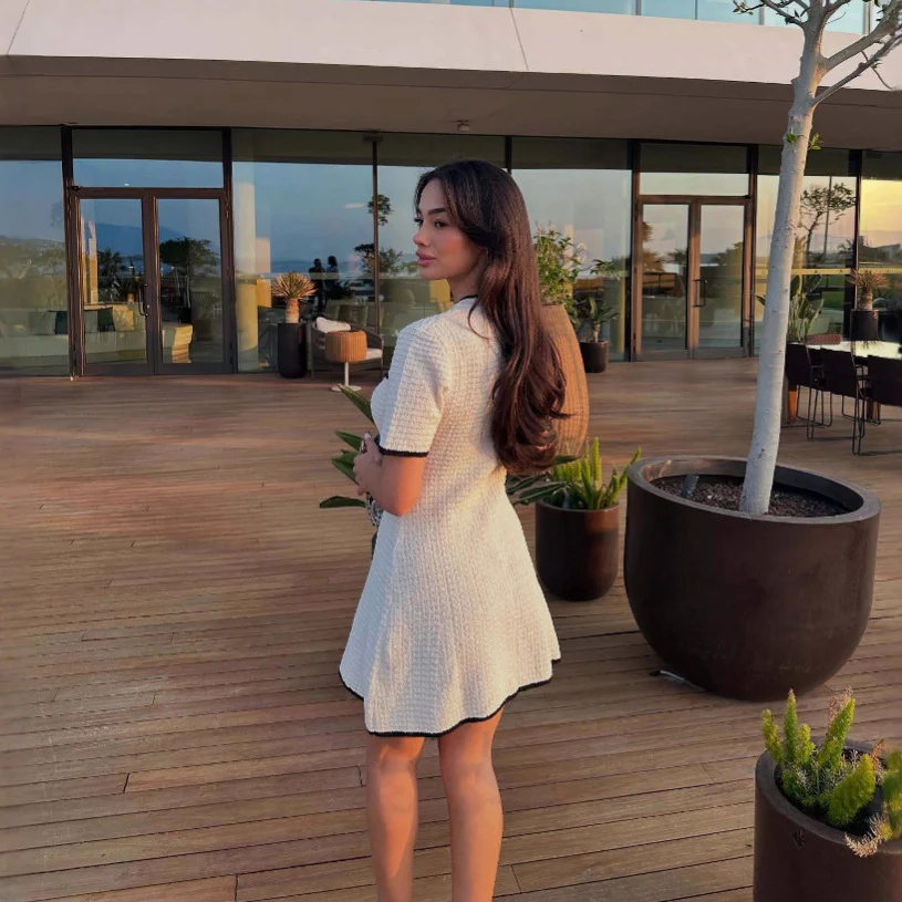 Knitted Waist Mini Dress - Image 4