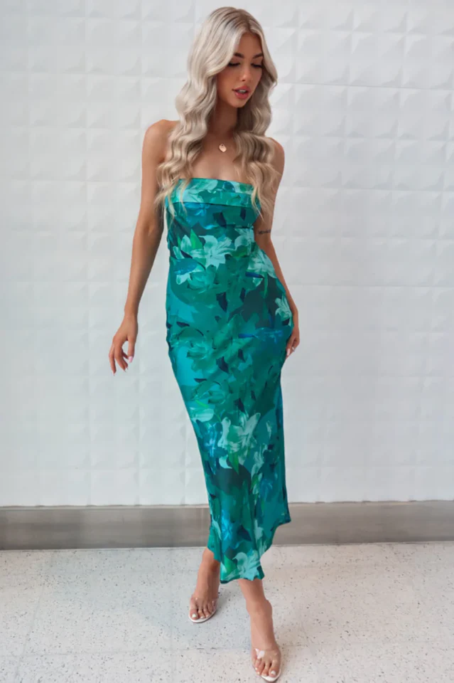 Kyra Satin Midi Dress - Image 12