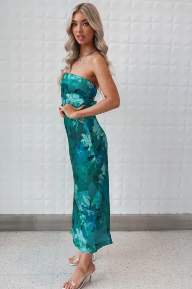 Kyra Satin Midi Dress - Image 14