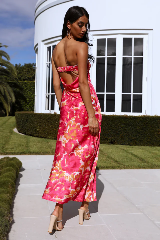 Kyra Satin Midi Dress - Image 24