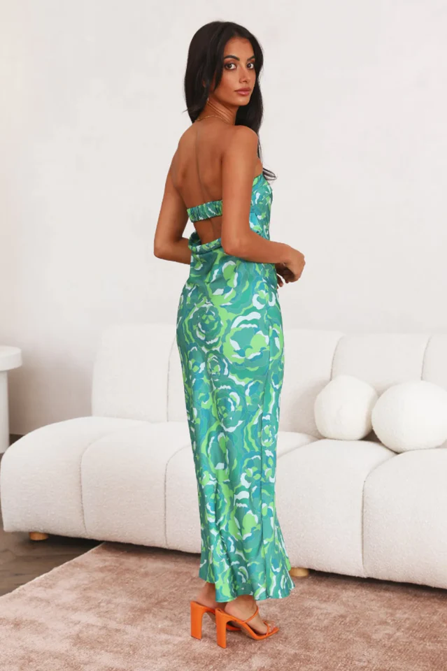 Kyra Satin Midi Dress - Image 9