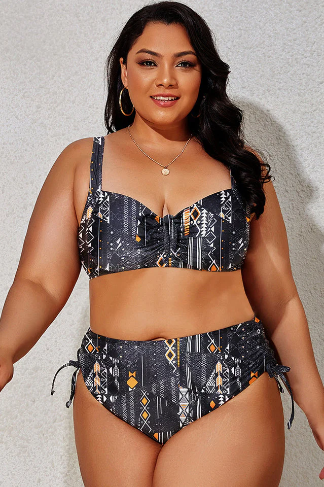 (L-4XL) Floral Adjustable Side Bikini Set - Image 21