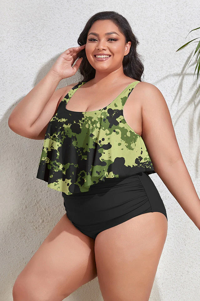 (L-4XL) Floral High Waist Bikini Set - Image 3