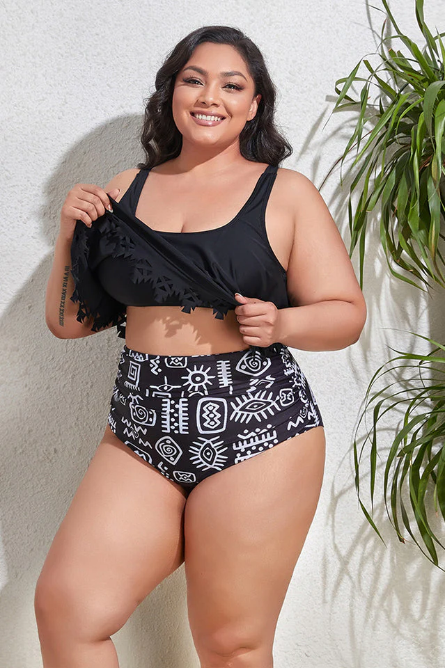 (L-4XL) Floral High Waist Bikini Set - Image 19