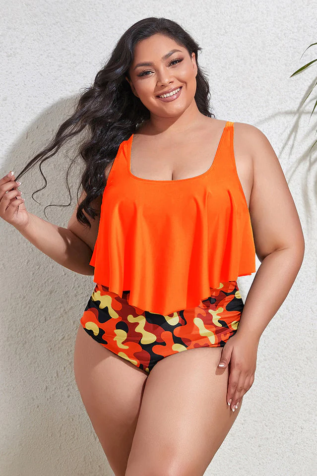 (L-4XL) Floral High Waist Bikini Set - Image 2