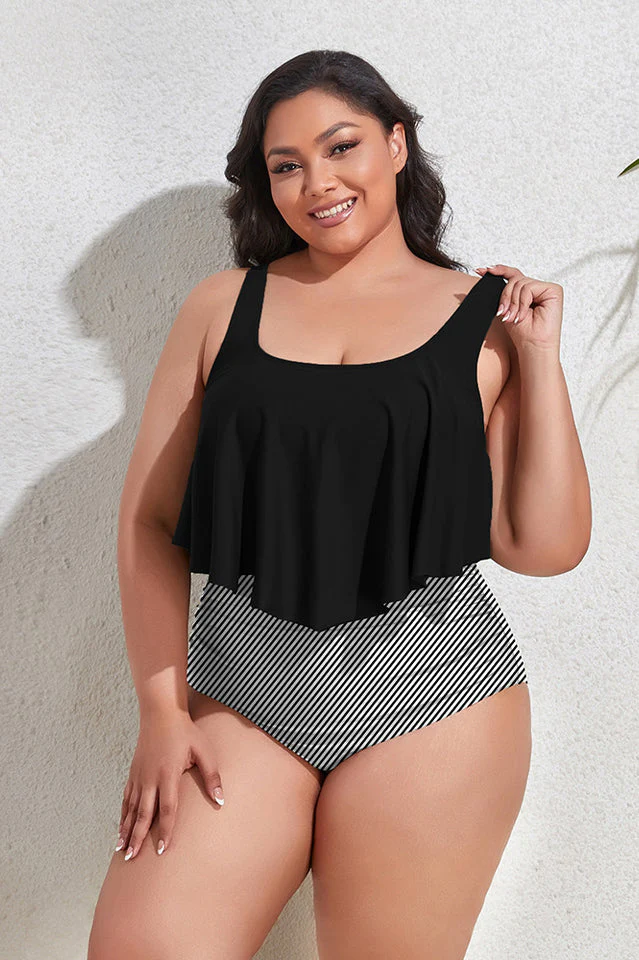 (L-4XL) Floral High Waist Bikini Set - Image 39