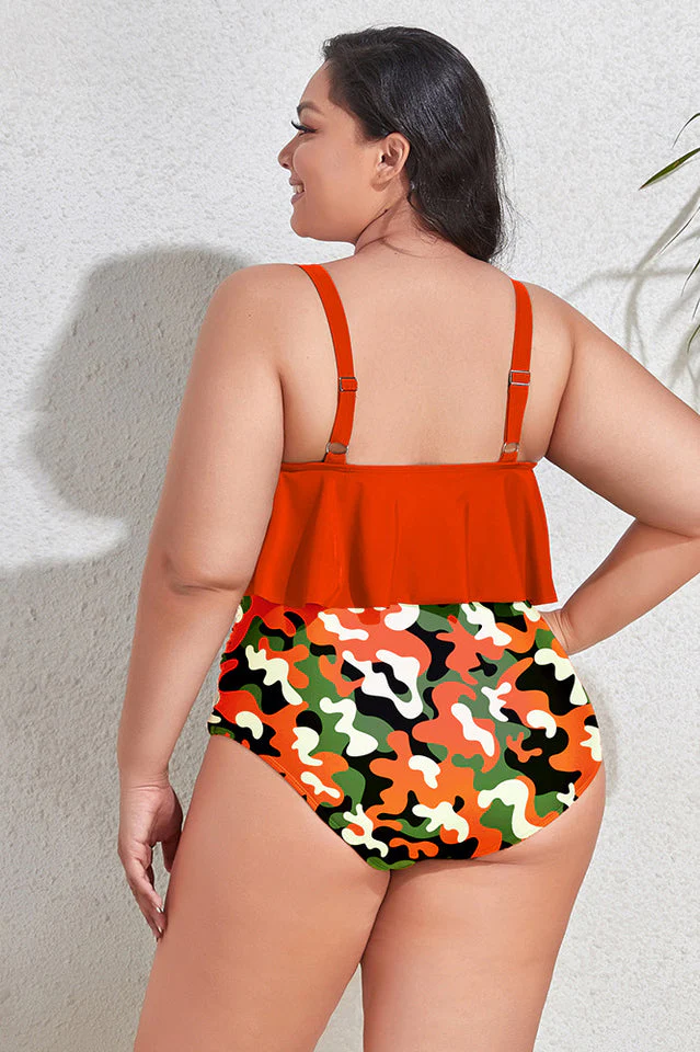(L-4XL) Floral High Waist Bikini Set - Image 45