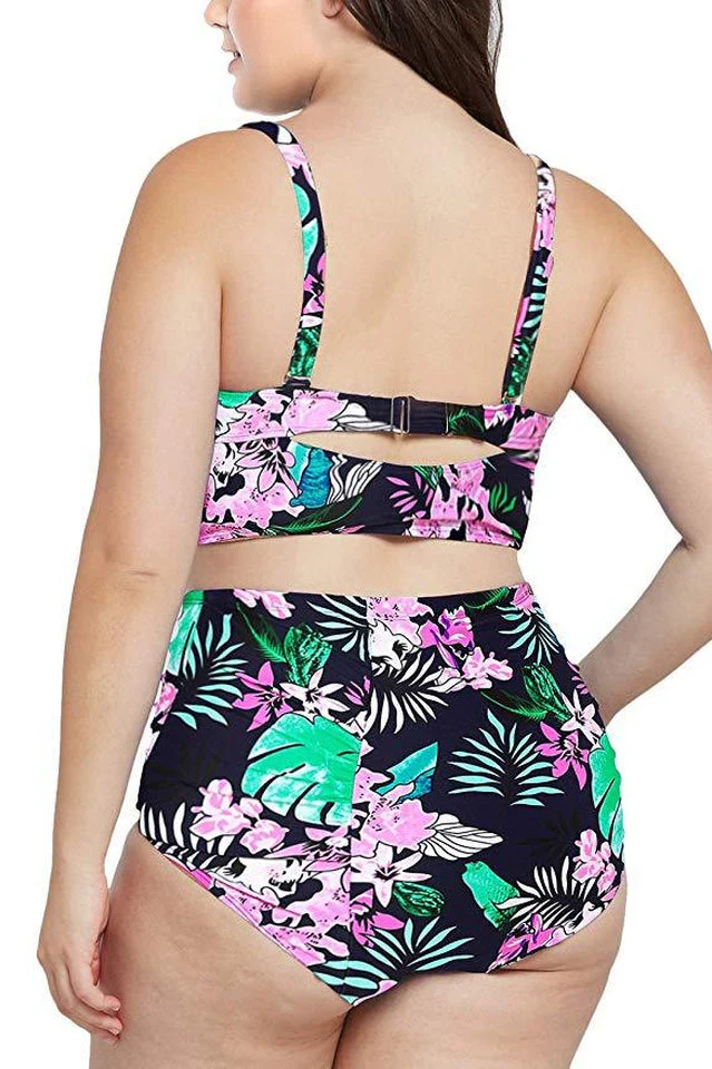 (L-5XL) Tropical Print Bikini Set - Image 6