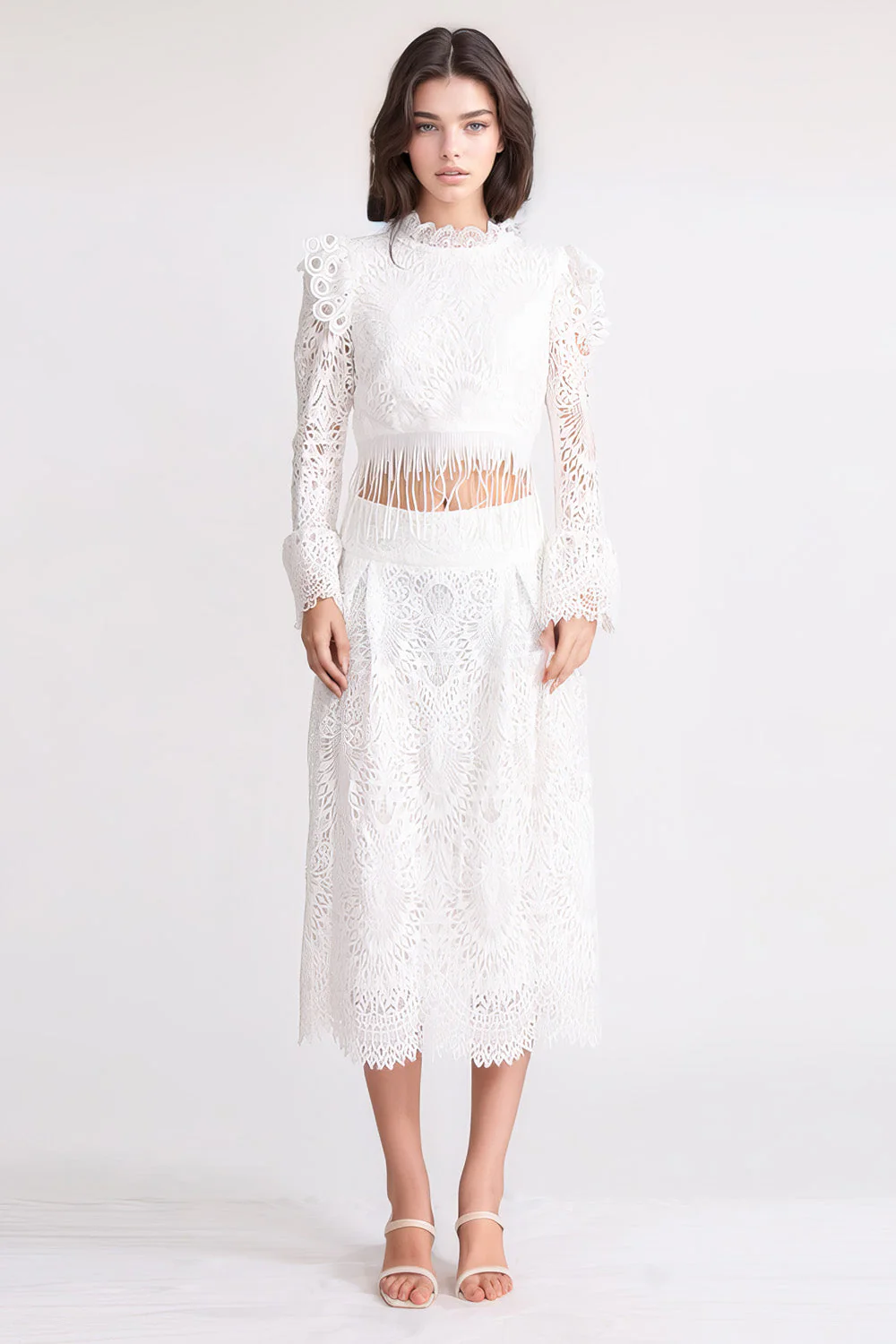 Lace 2-Piece Set - White - Image 2