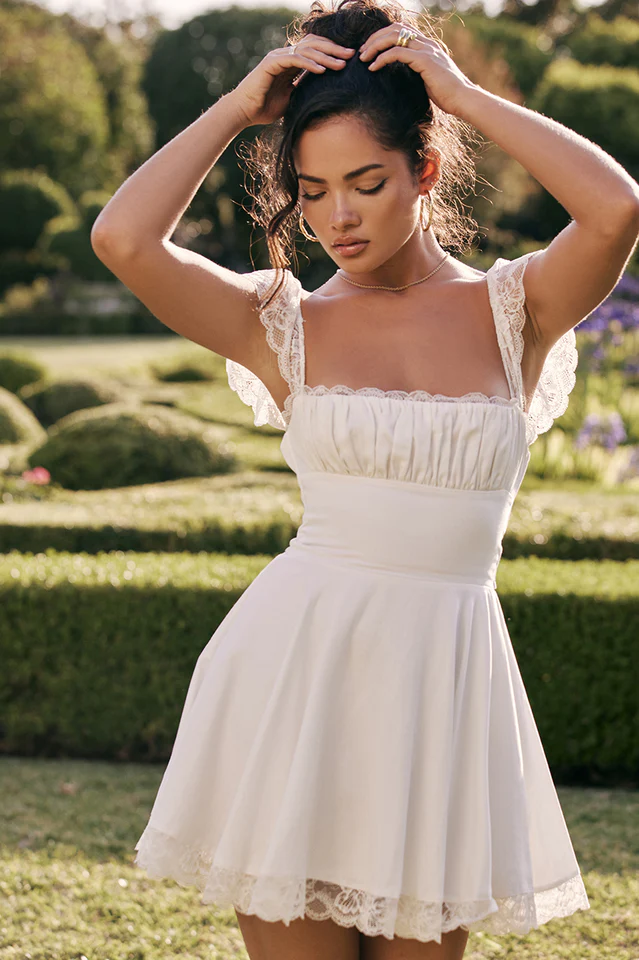 Lace A-Line Mini Dress - Image 7