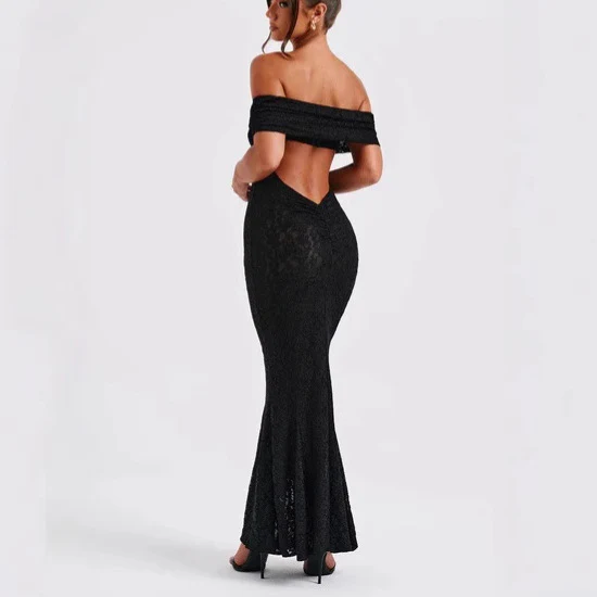 Lace Dress With Open Back And Tube Top - Image 5