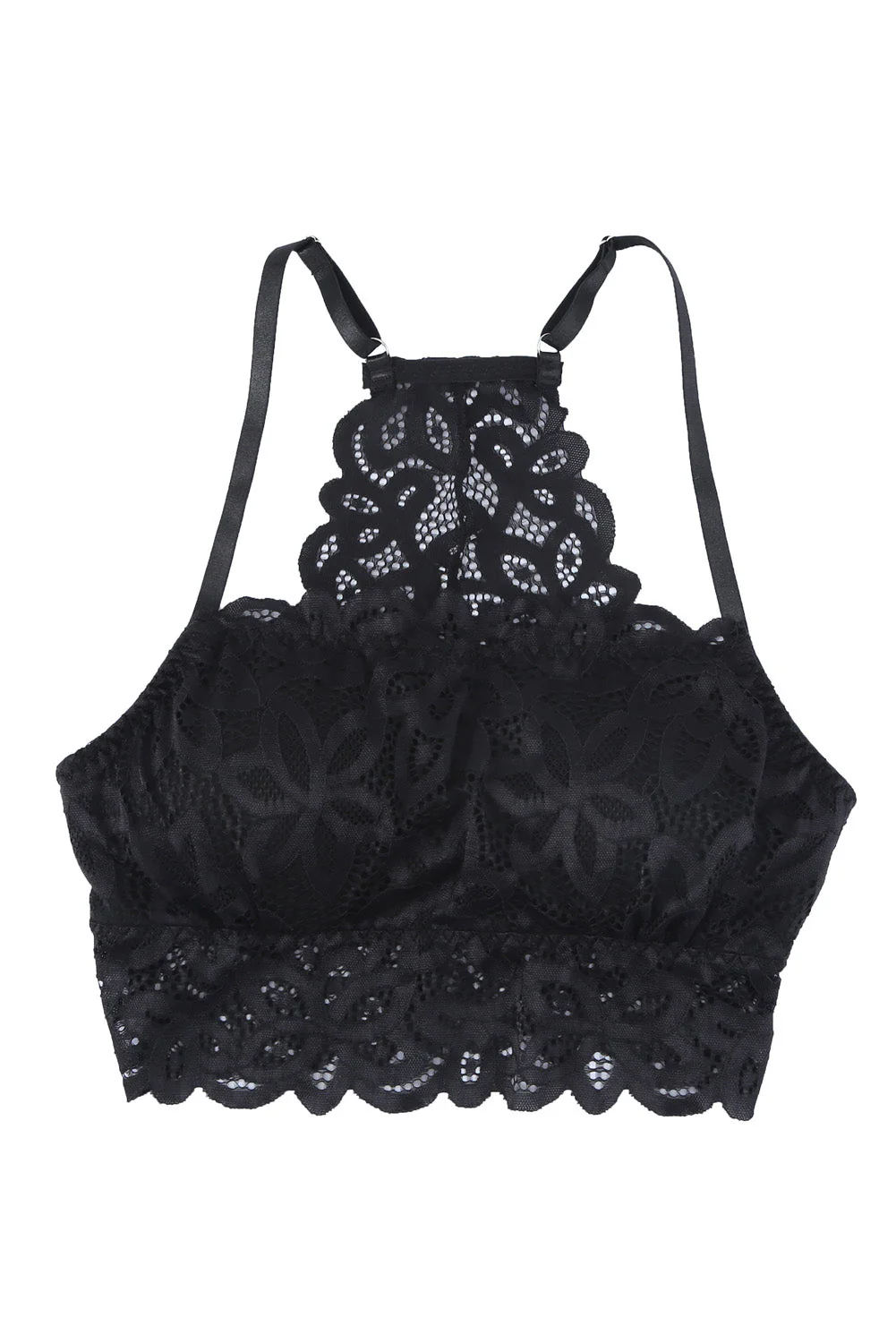 Lace Floral Crochet Spaghetti Strap Bralette - Image 11