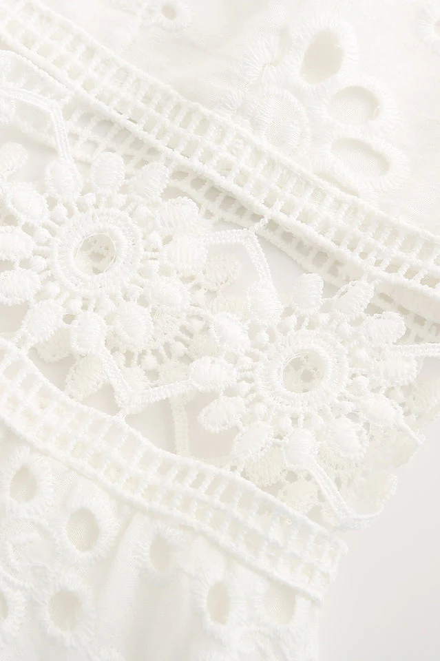 Lace Floral Hollow Out Mini Dress - Image 14