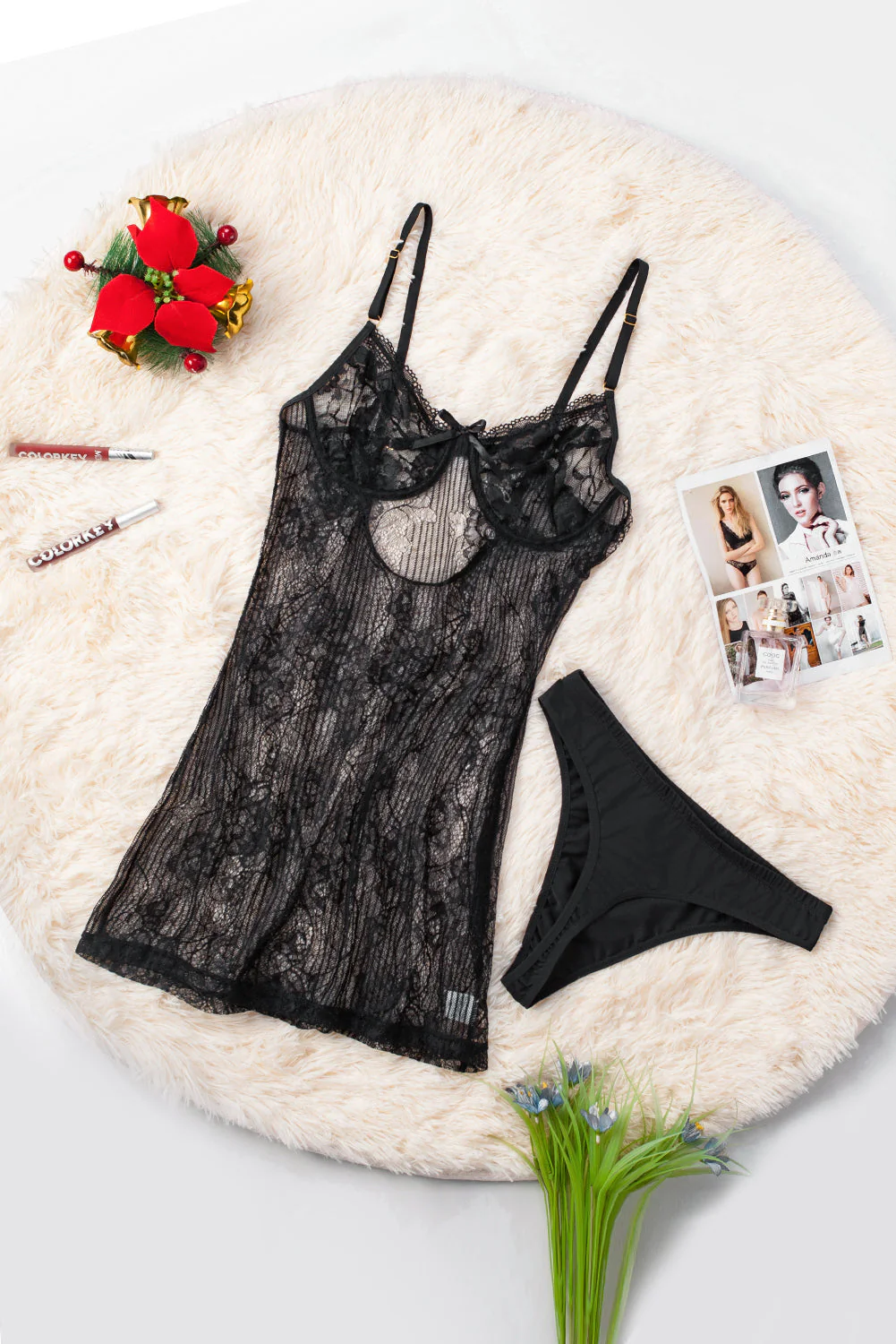 Lace Lingerie Slip Dress - Image 18
