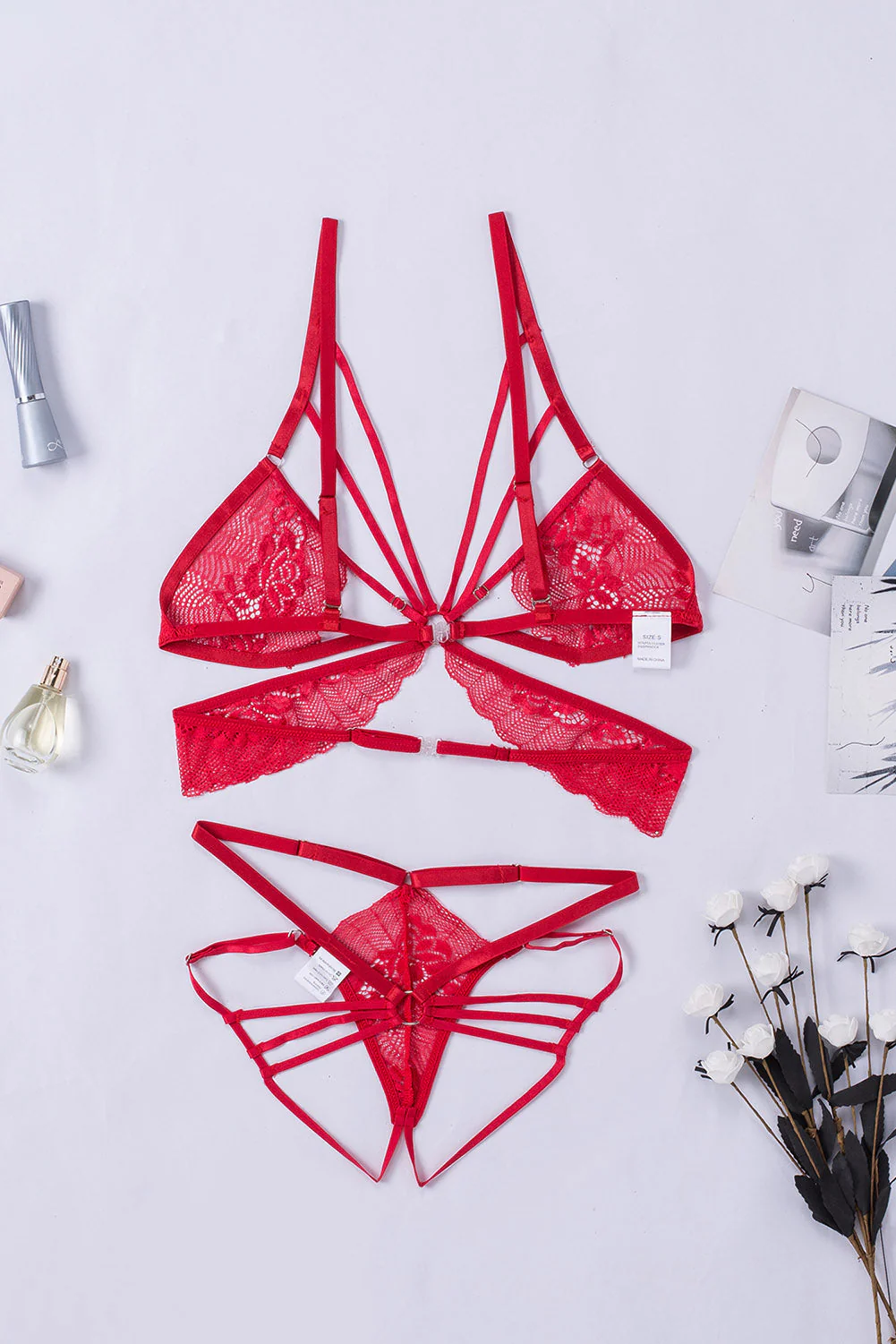 Lace Open Back Two-Piece Bralette Set - Image 21