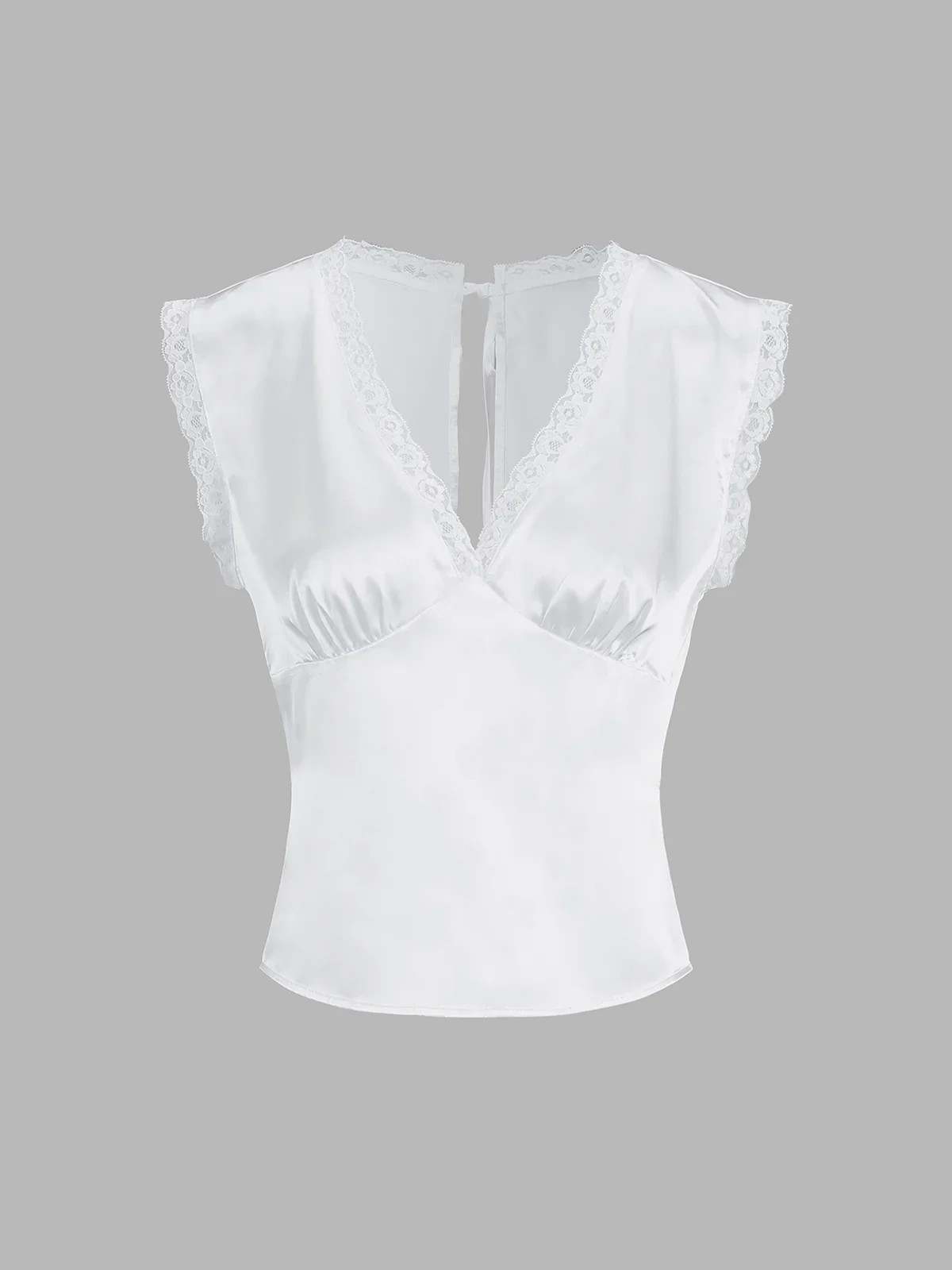 Lace Trim Satin Skirt Set - Image 3