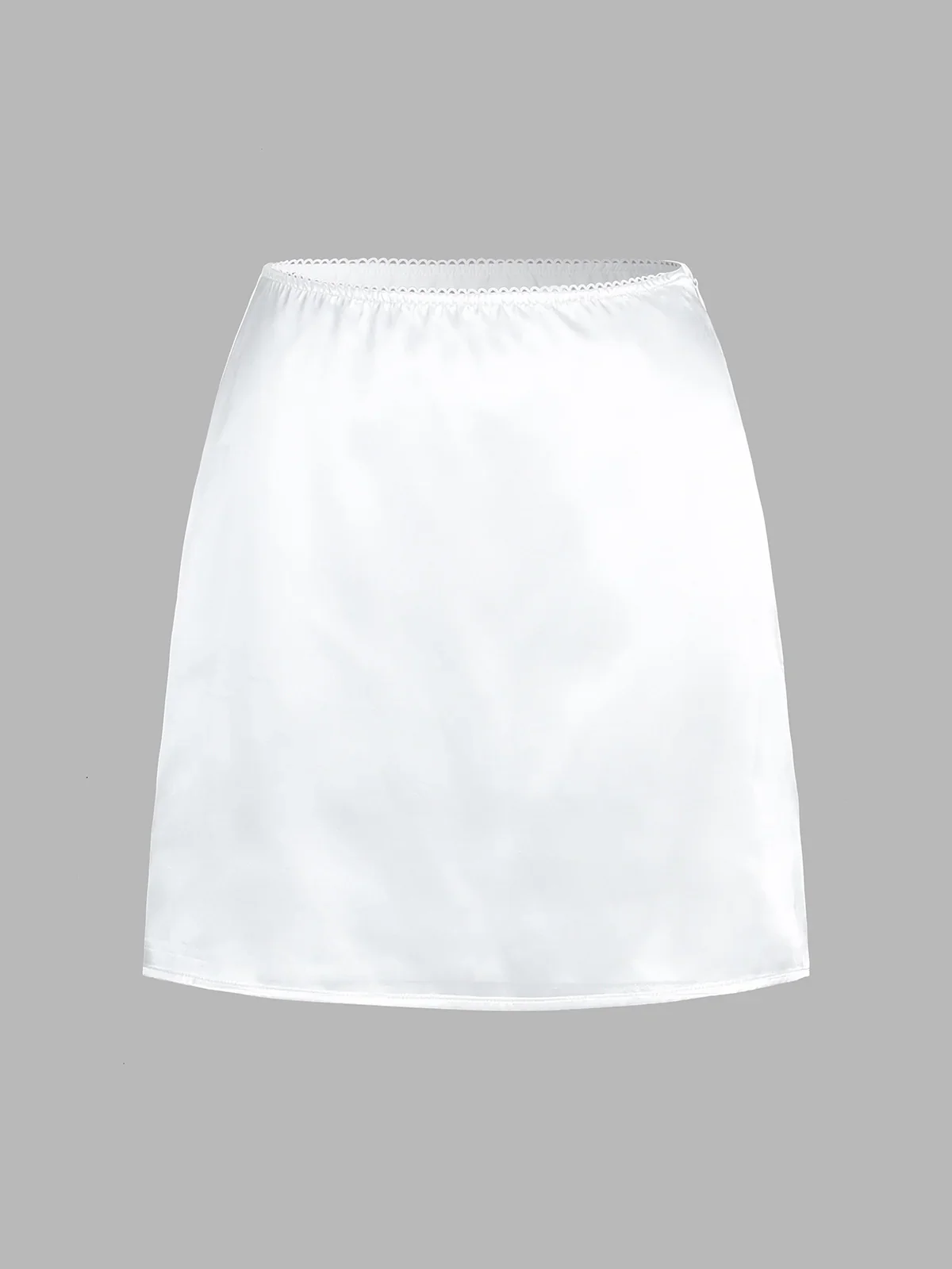 Lace Trim Satin Skirt Set - Image 5