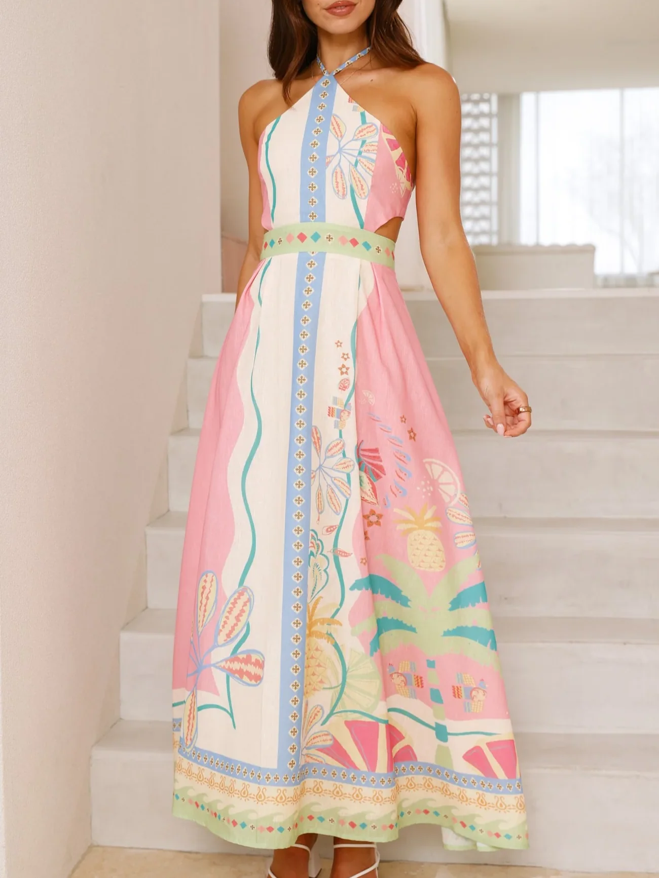 Lace-up Backless Long Dress - Image 2