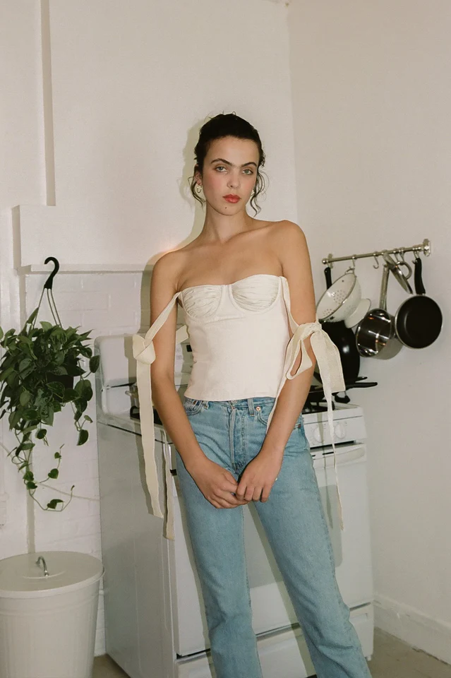 Lace Up White Tank Top - Image 10