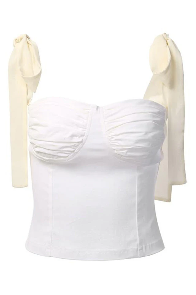 Lace Up White Tank Top - Image 15