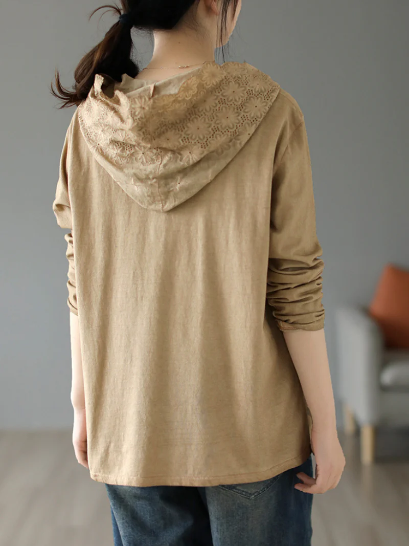Ladies Cotton Pullover Wearable Hangover Hoodie - Image 7