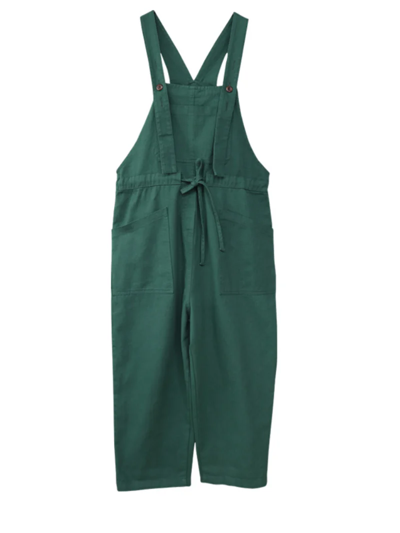 Waist Tie Belt Loose Wide-Leg Boho Pockets Overalls - Image 6