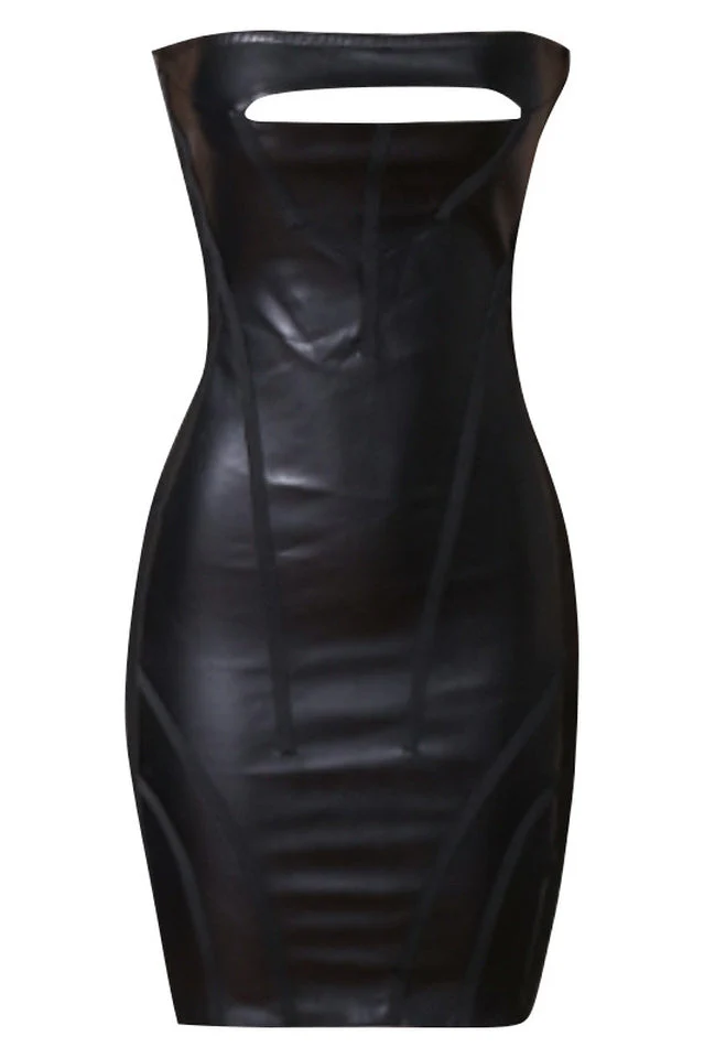 Lamiaya Leather Strapless Mini Dress - Image 12