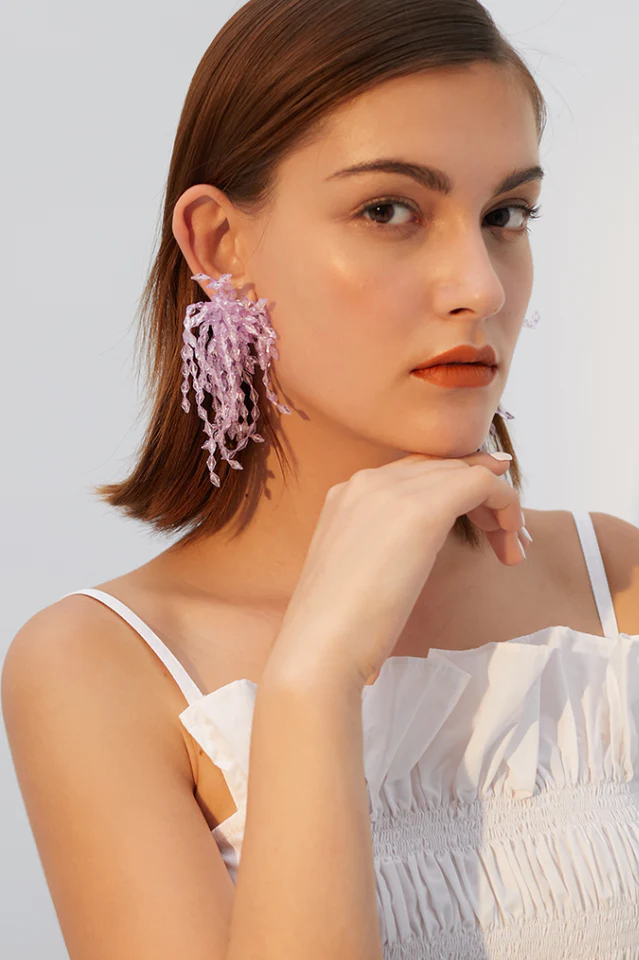 Lavender Diamond Earrings - Image 2