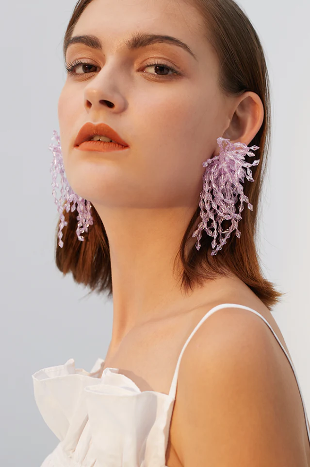 Lavender Diamond Earrings - Image 3