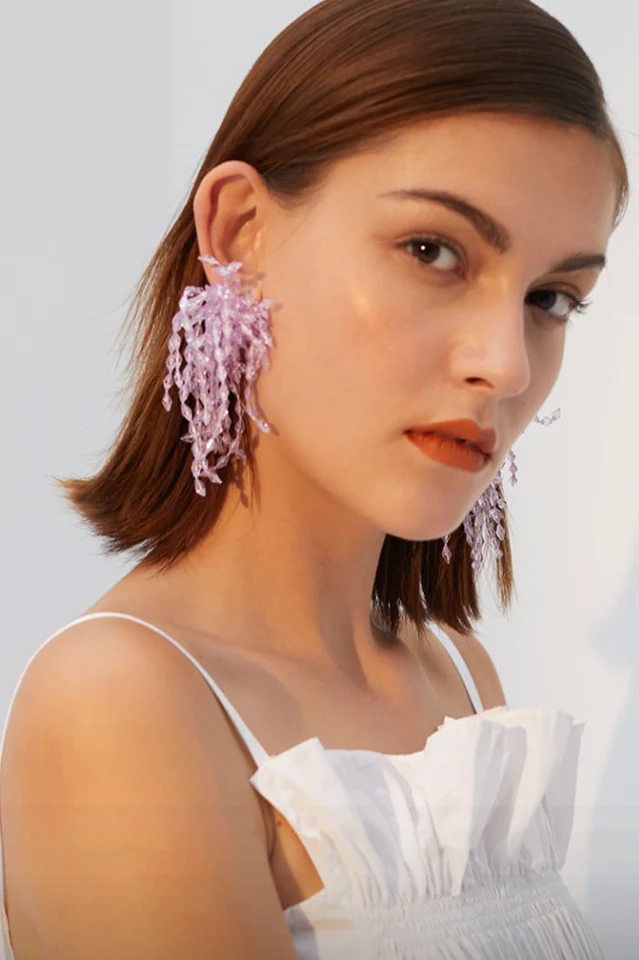 Lavender Diamond Earrings - Image 4
