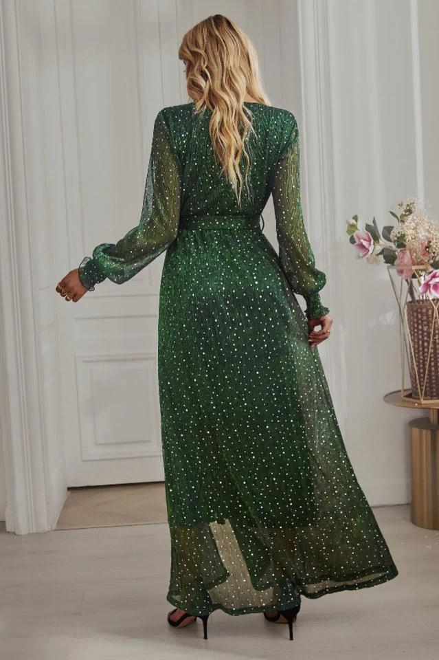 Leandra Front Split Shimmer Maxi Dress - Image 7