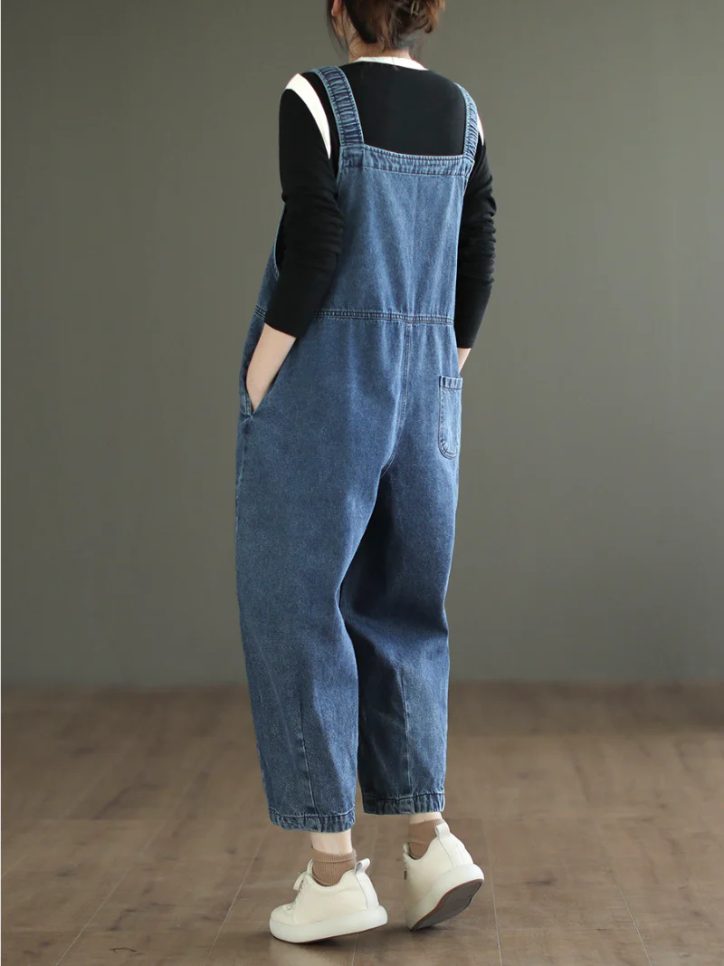 Liberty womens Washed Denim High Waist Bib Overalls - Image 2