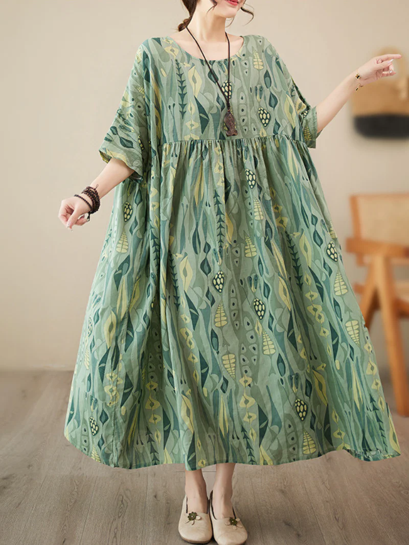 Light Up Your World Cotton Floral Smock Dress - Image 4
