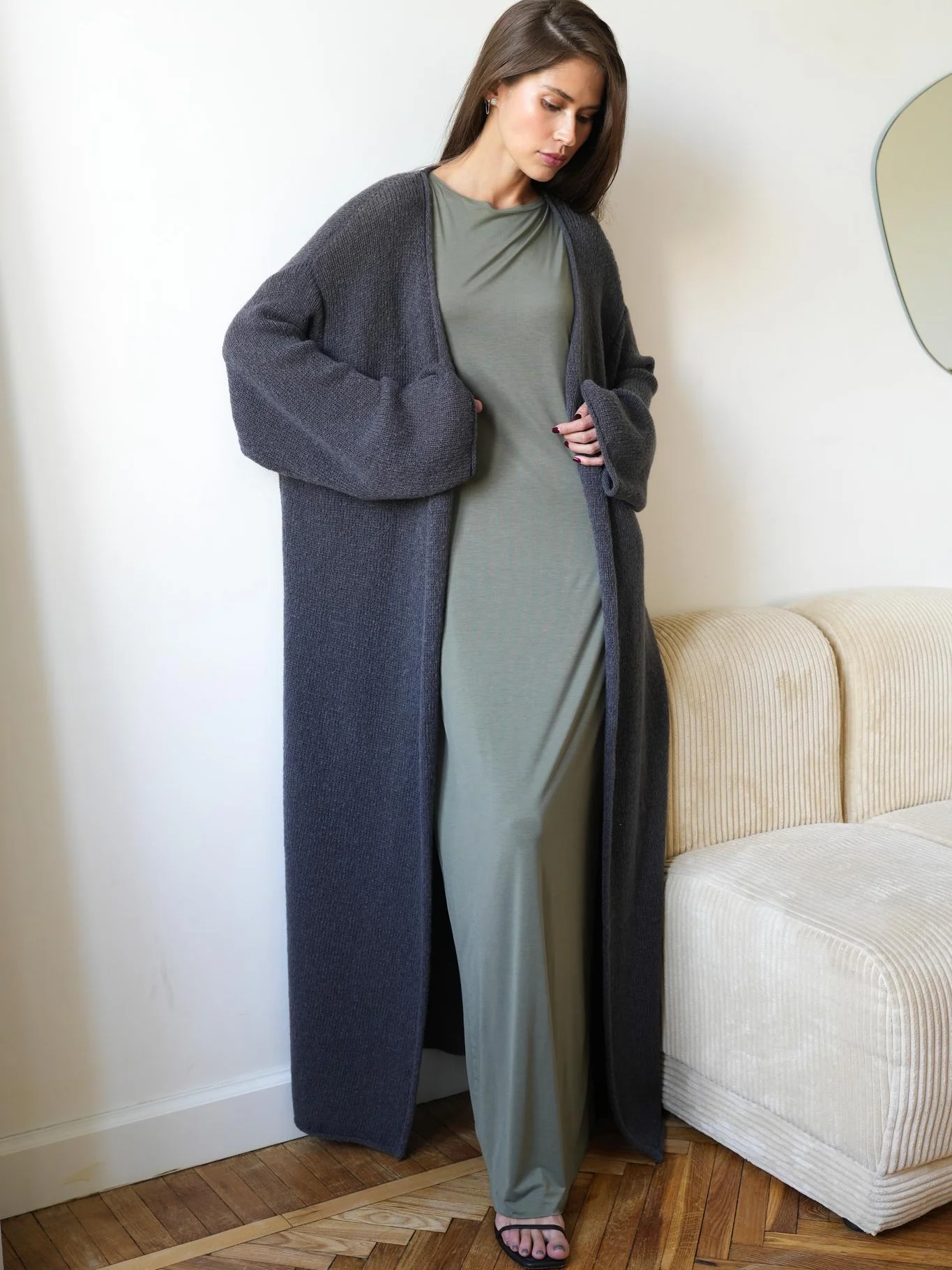 Lightweight Knit Long Cardigan - Image 4
