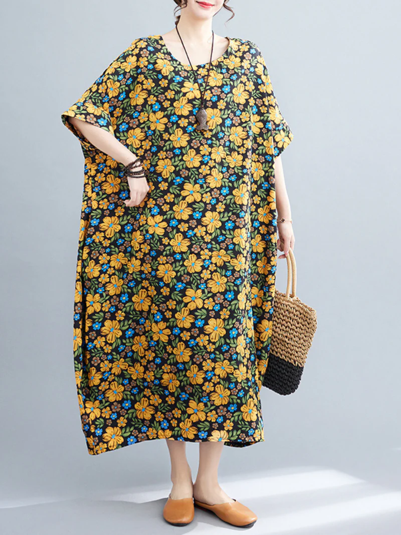 Live The Moment Round Neck Kaftan Dress - Image 3
