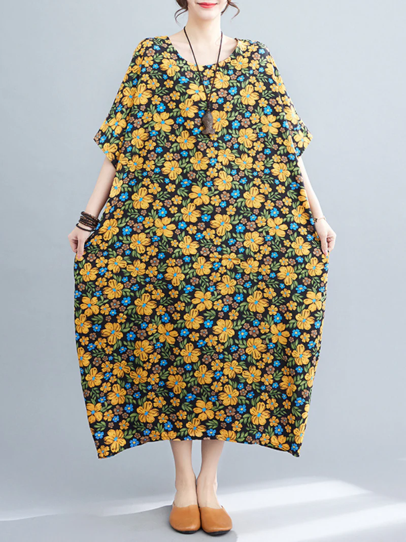 Live The Moment Round Neck Kaftan Dress - Image 6