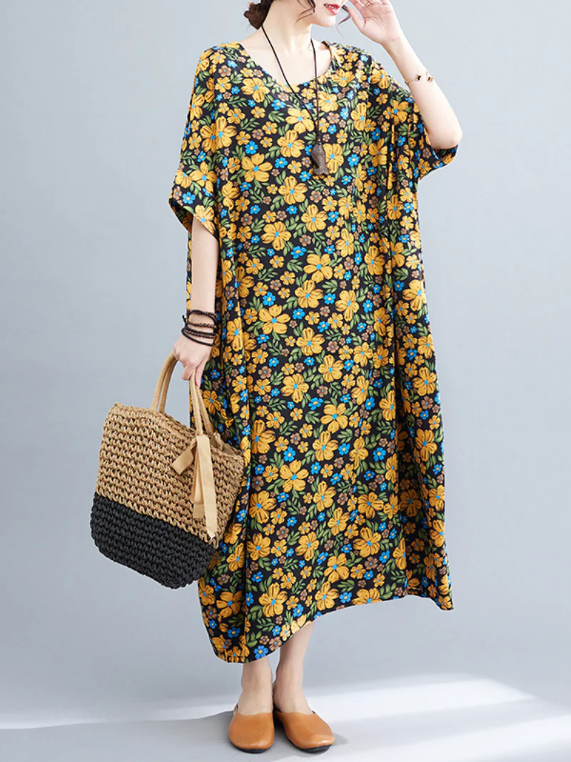 Live The Moment Round Neck Kaftan Dress - Image 7