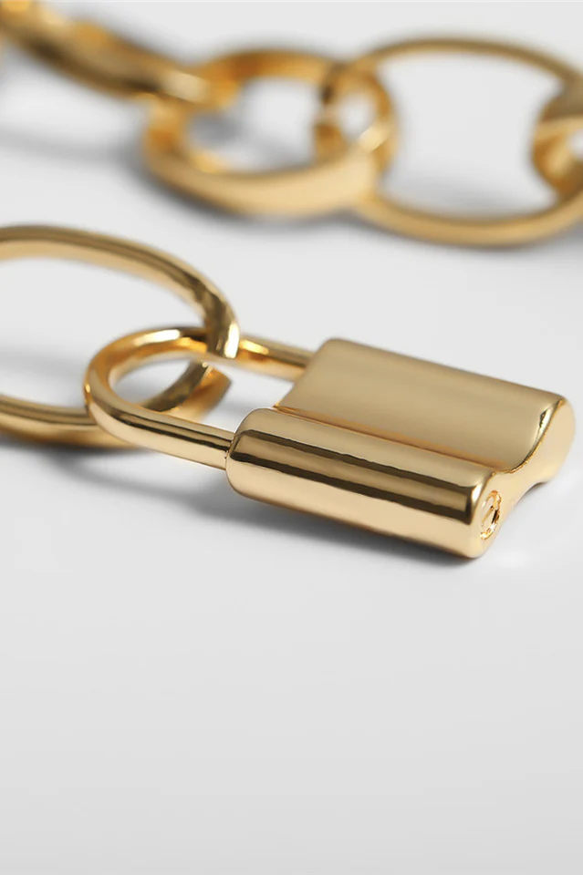 Lock Pendant Link Chain Necklace - Image 5