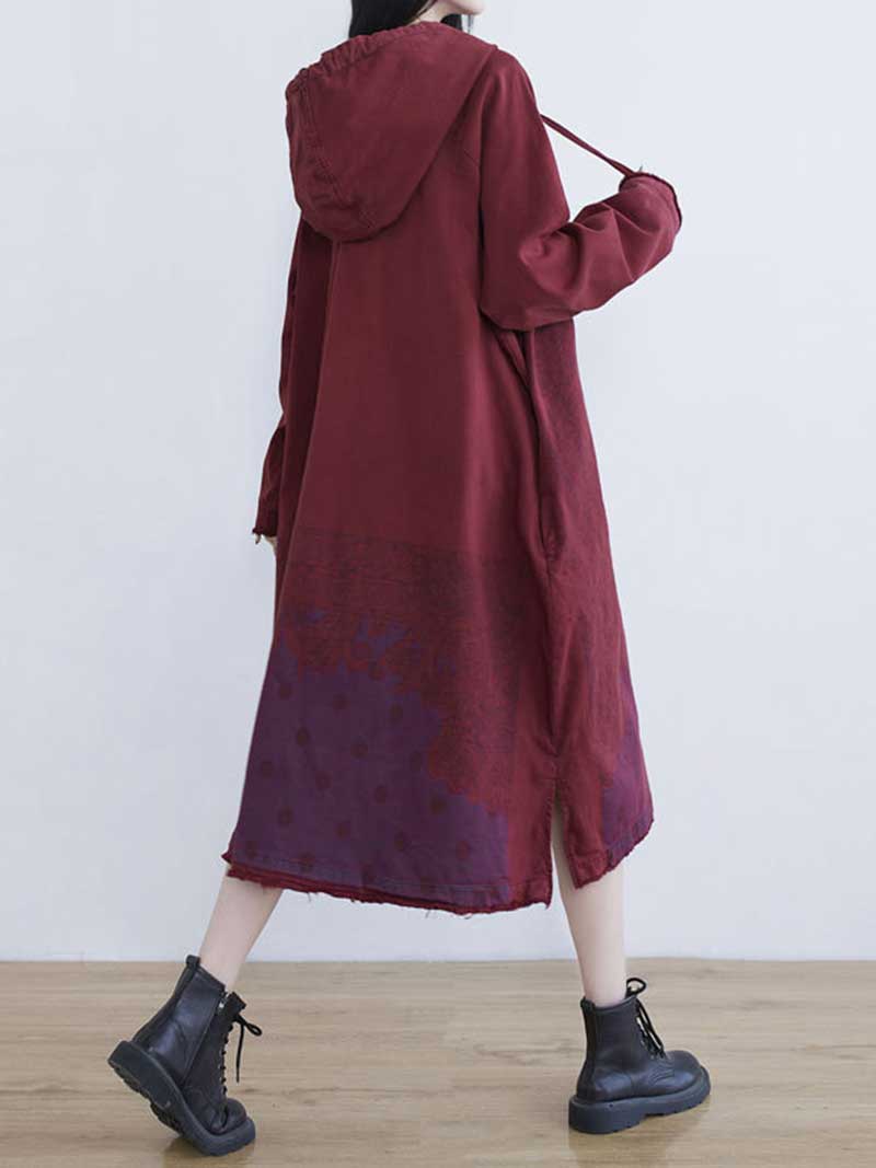 Long Live Printed Hooded Midi Dress - Image 4