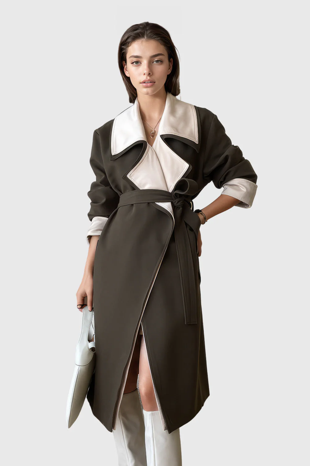 Long Robe Coat - Dark Green - Image 2