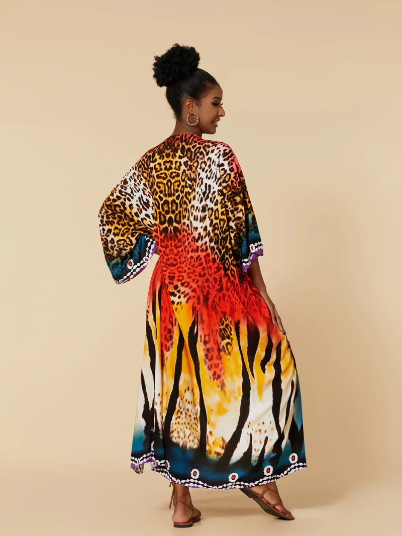 Look At The Sky Rayon Long Kimono Jacket - Image 2