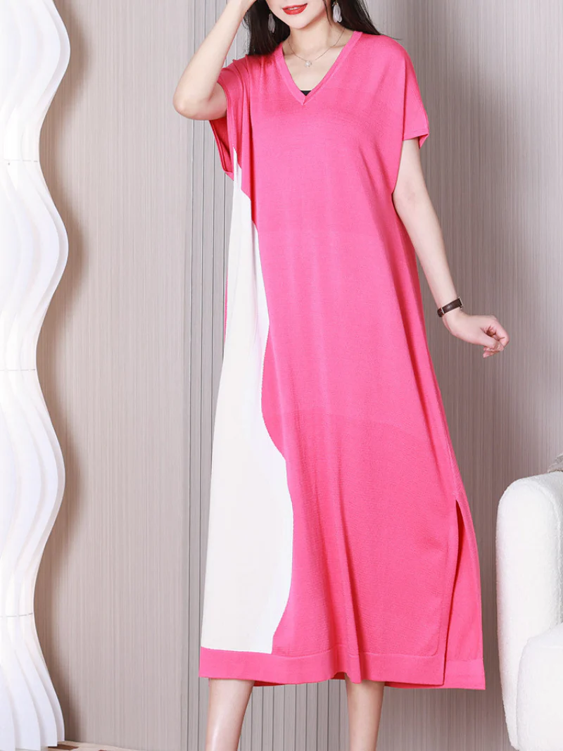 Look At The Sky V-neck Midi Dress - Image 4