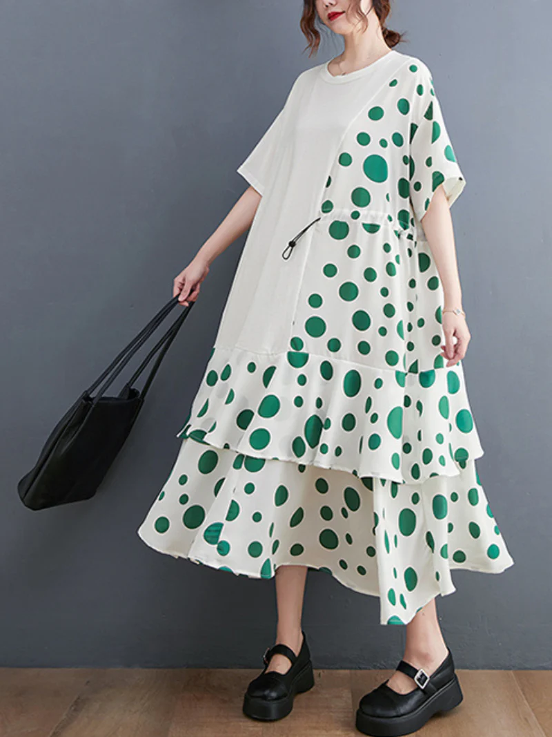Look At The Stars Round Neck A-line Dress - Image 2