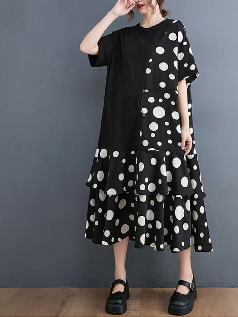 Look At The Stars Round Neck A-line Dress - Image 3