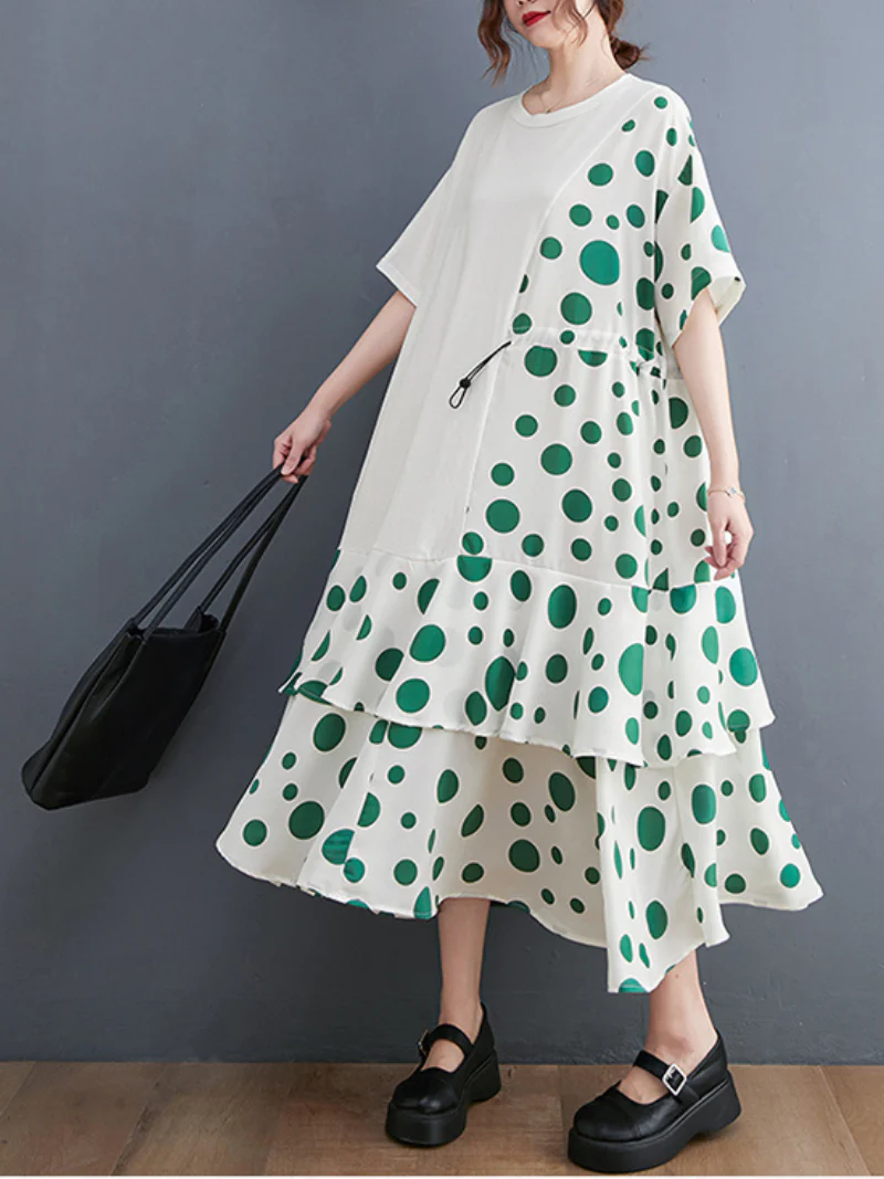 Look At The Stars Round Neck A-line Dress - Image 4